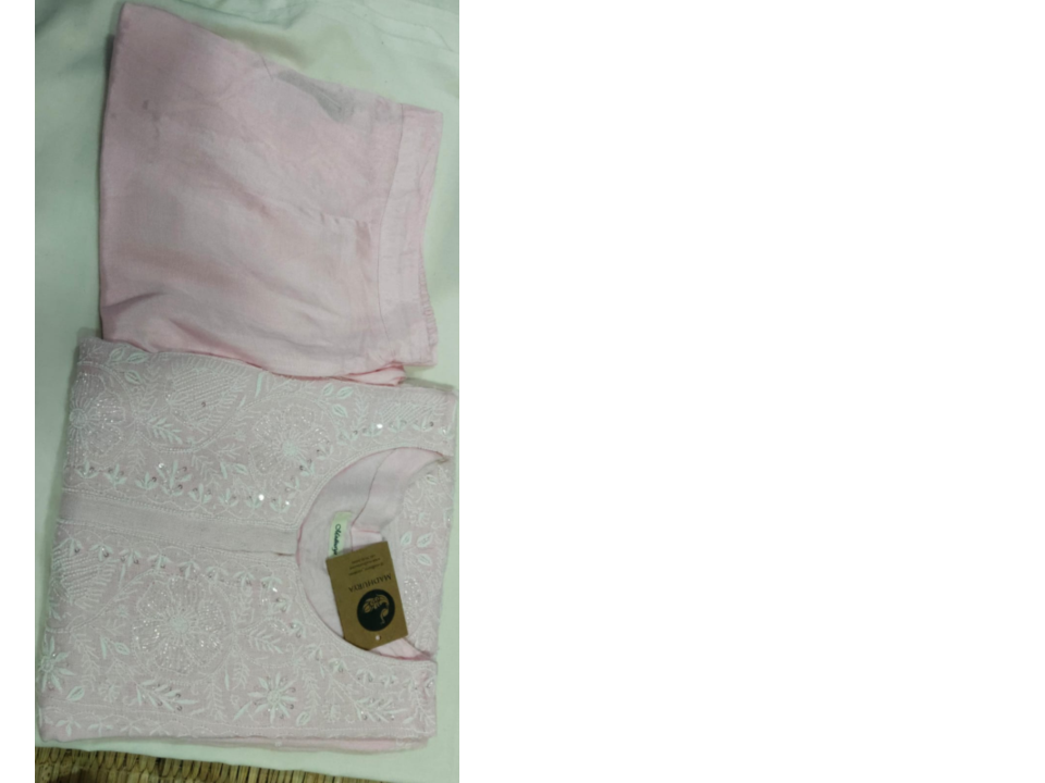 Linen Bead Work Kurti Pant 169270