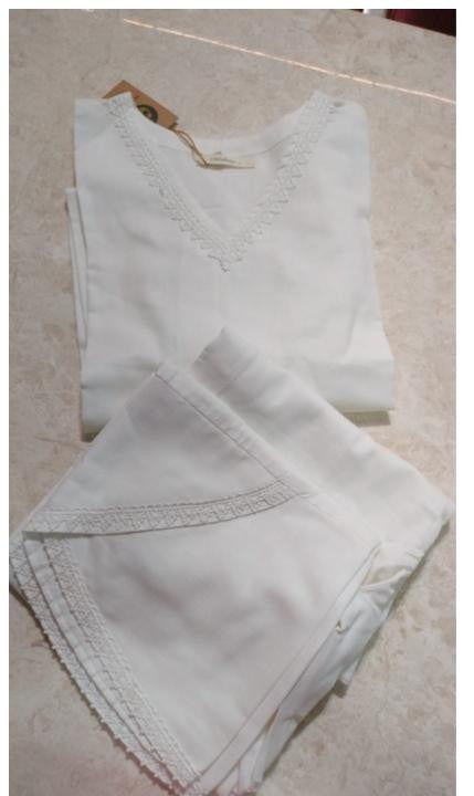 White Cotton Lace Kurti Pant