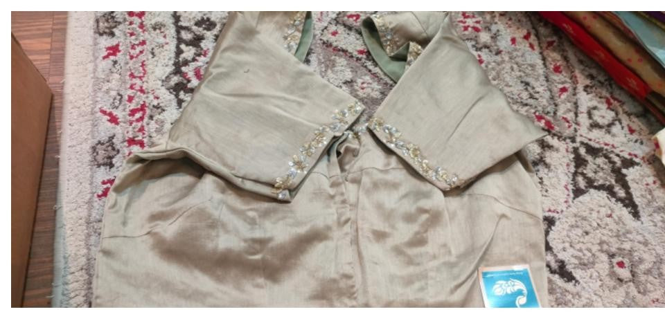 Ready Blouse Silk with sequin emb