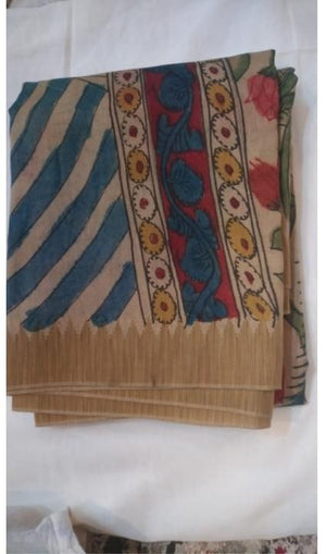 Kalamkari chanderi silk cotton saree