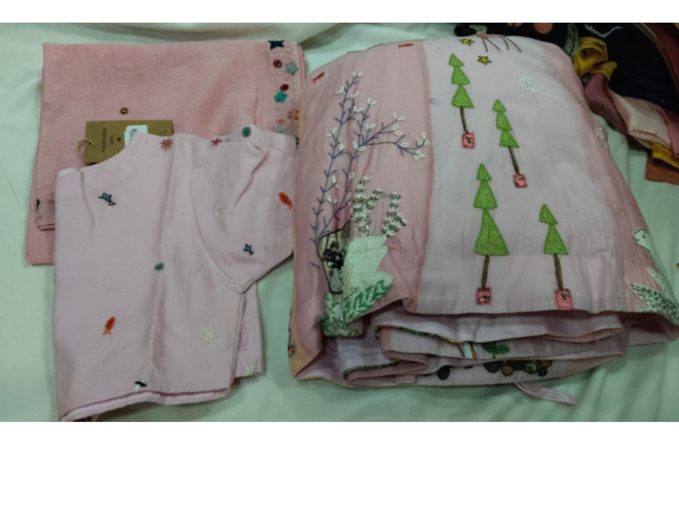 Chanderi Emb W/bls Dup Kids Lehenga 175256