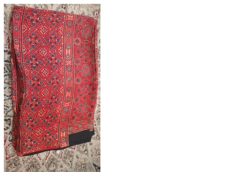Ajrak Modal satin with zari Dupatta
