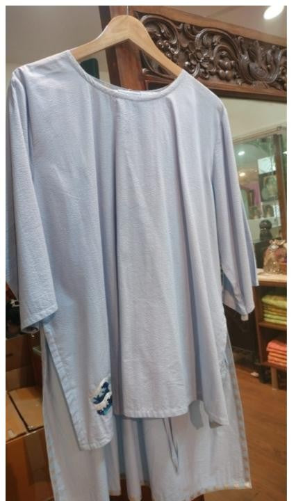 Suit set with ocean emb