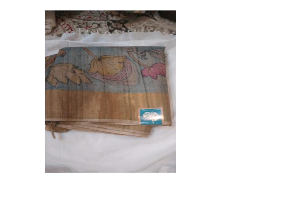 Kalamkari Tussar silk with Emb and facing