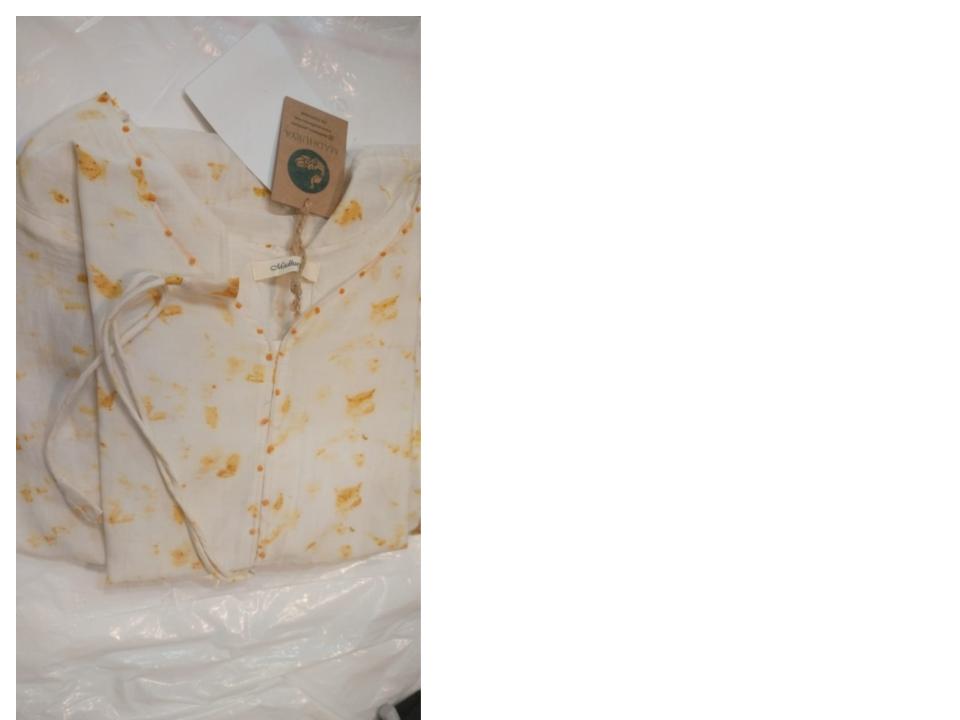 Eco Print - marigold and chammomile on cotton silk Kurti