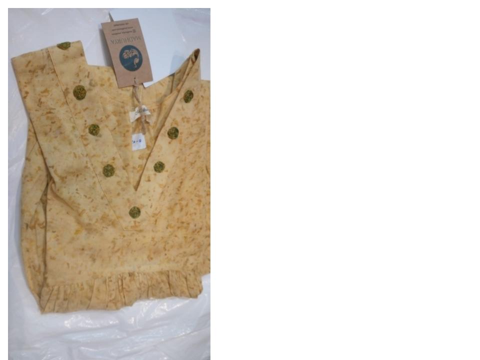 Eco Print mix marigold on mul Cotton Kurti