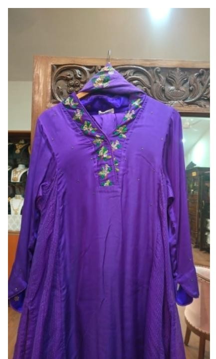 Silk with hand paint and emb Suit Set