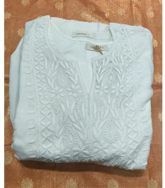 Chikankari Mul suit set W/dup +slip