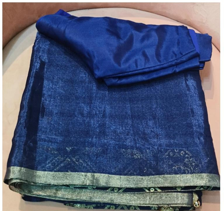 Chanderi Tissue Saree with facing
