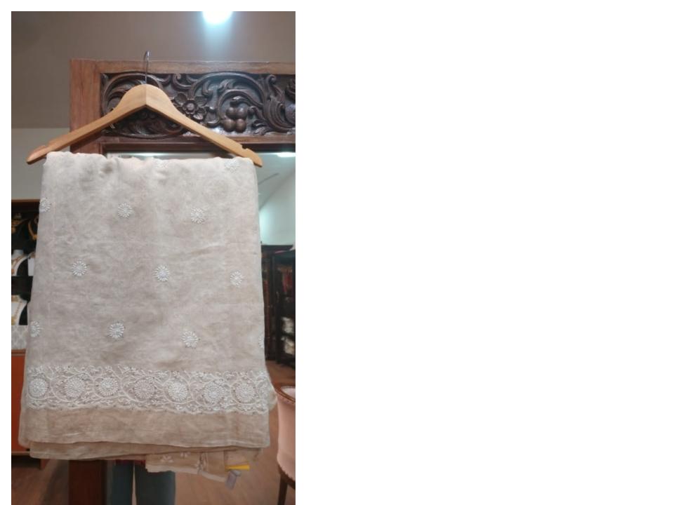 Chanderi Tissue Saree chikankari