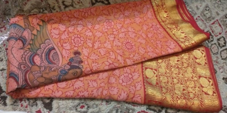 Kalamkari Kanchi Silk Saree