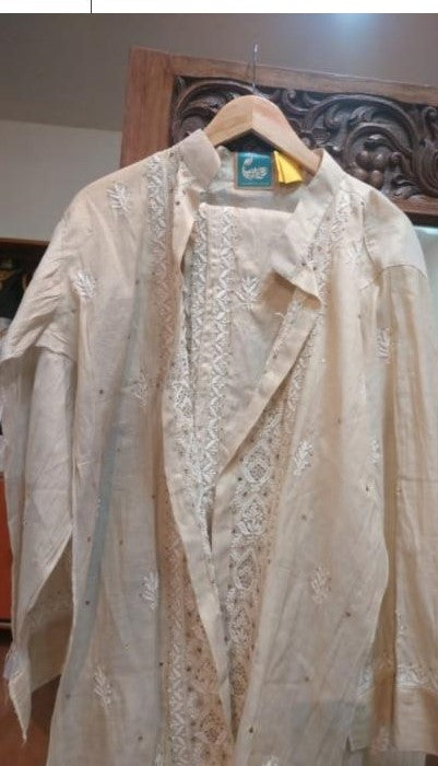 Chikankari Tissue Kurti & pant Set