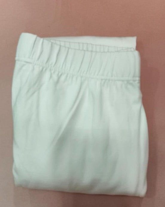 White Cotton Straight Pant