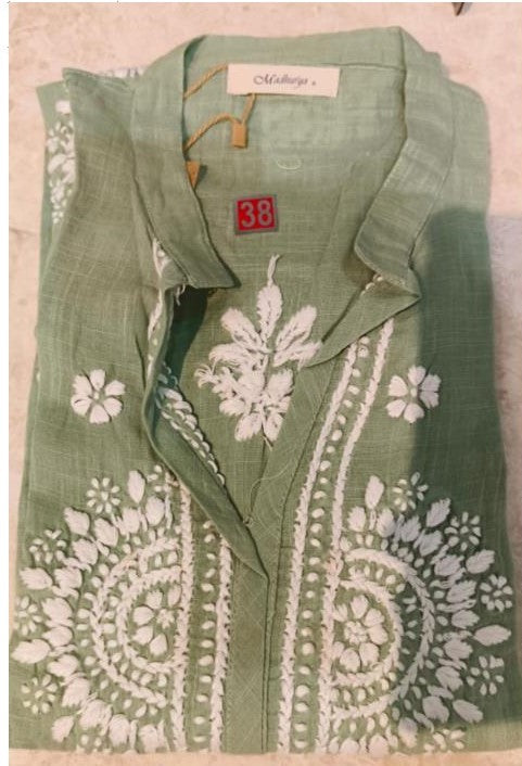 Chikankari Cotton Short Kurti