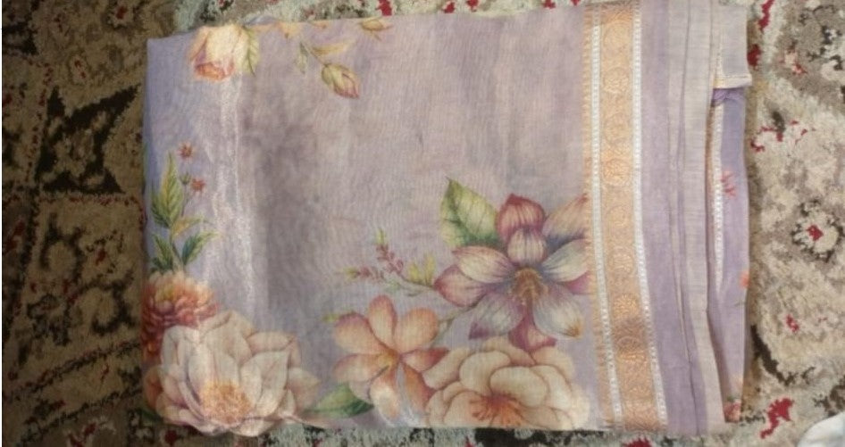Banarasi Soft Tissue Printed Saree