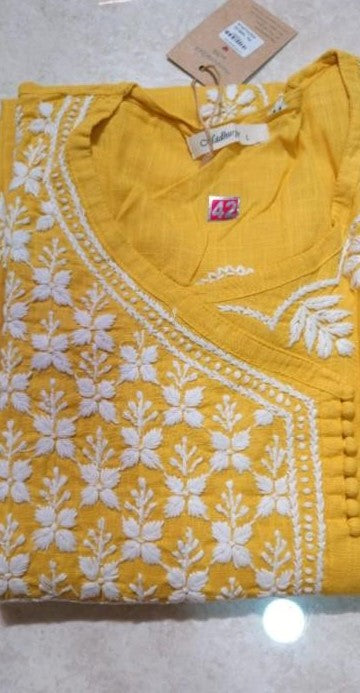 Chikankari Angarakha Cotton Kurti