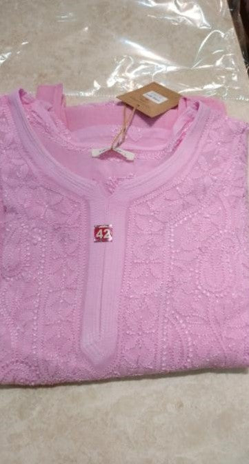 Chikankari Georgette Long kurti with slip