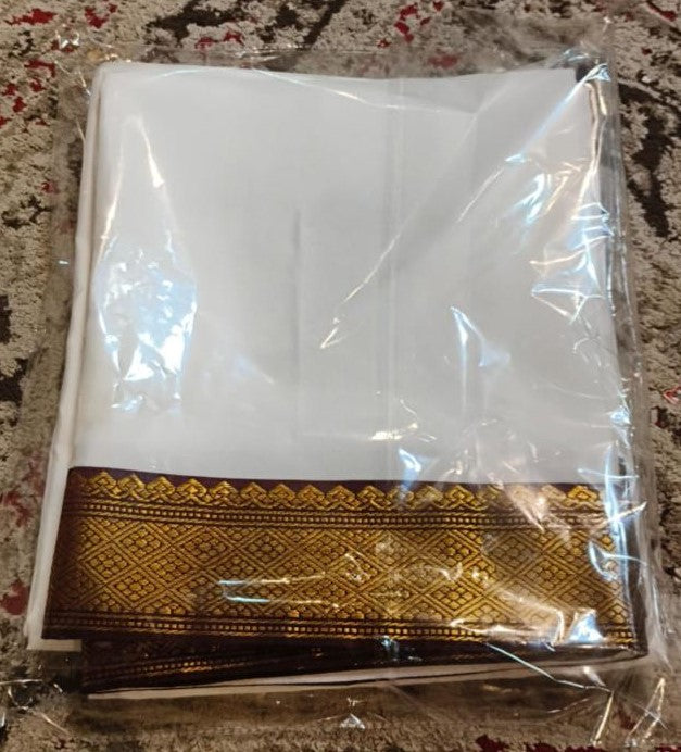 Guru Border Silk Dhoti Angavastram