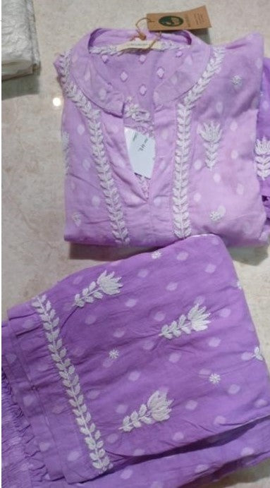 Chikankari Cotton Kurti Pant