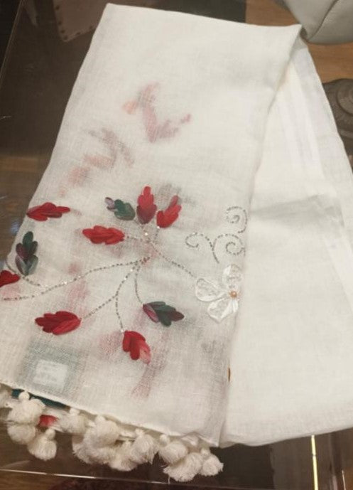 Emb Linen Stole