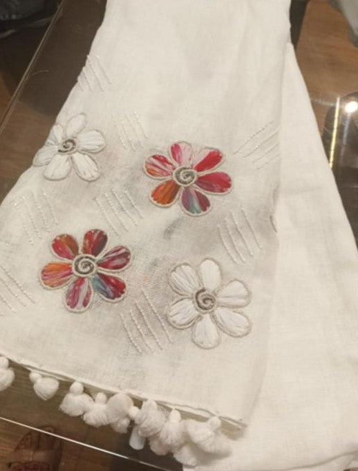 Emb Linen Stole