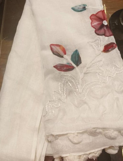Emb Linen Stole