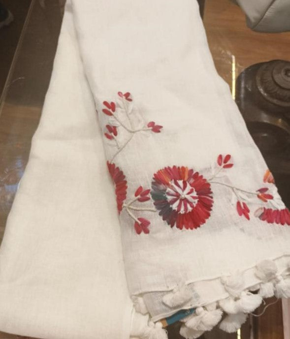 Emb Linen Stole