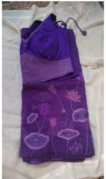 Chanderi Silk with Emb Saree