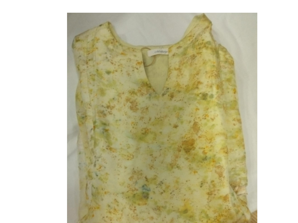 Eco print Silk  Dress 175100