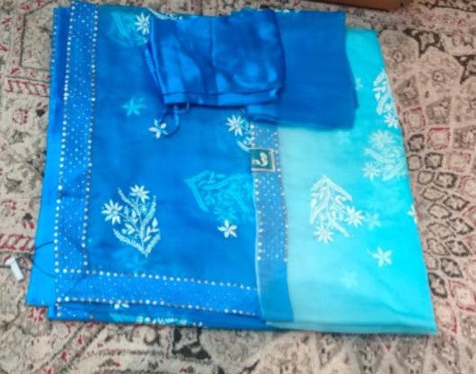Organza Chikankari Saree