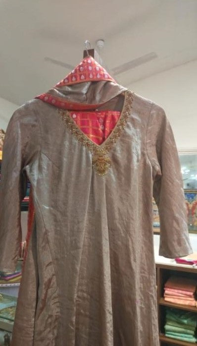 Tissue Chanderi with Emb Suit Set