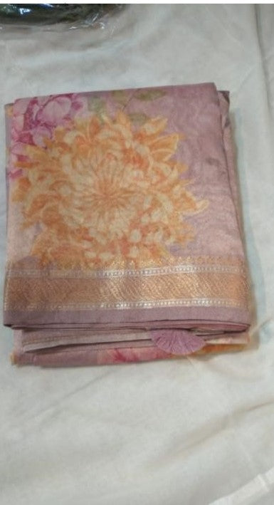 Soft tissue printed Saree