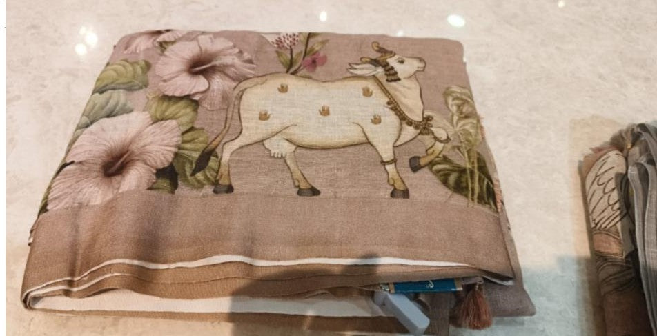 Linen Digital Printed Saree