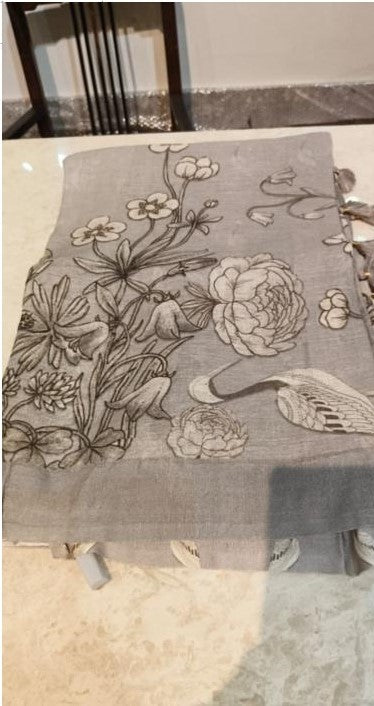 Linen Digital Print Saree