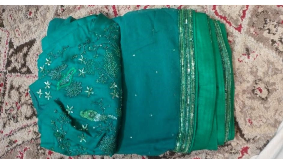 Georgette Emb Saree