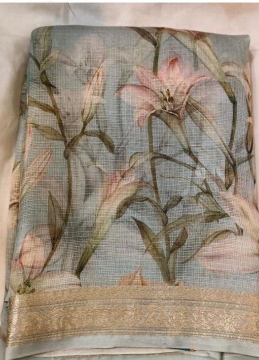 Kota Saree Digital Print With Peticoat