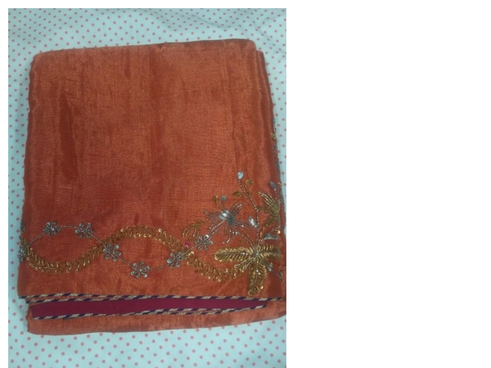 Emb Chanderi Tissue W/Blouse & facing Saree 169426