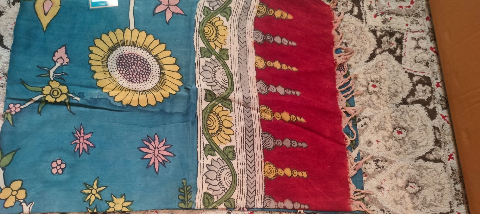 Kalamkari Chanderi cotton Dupatta