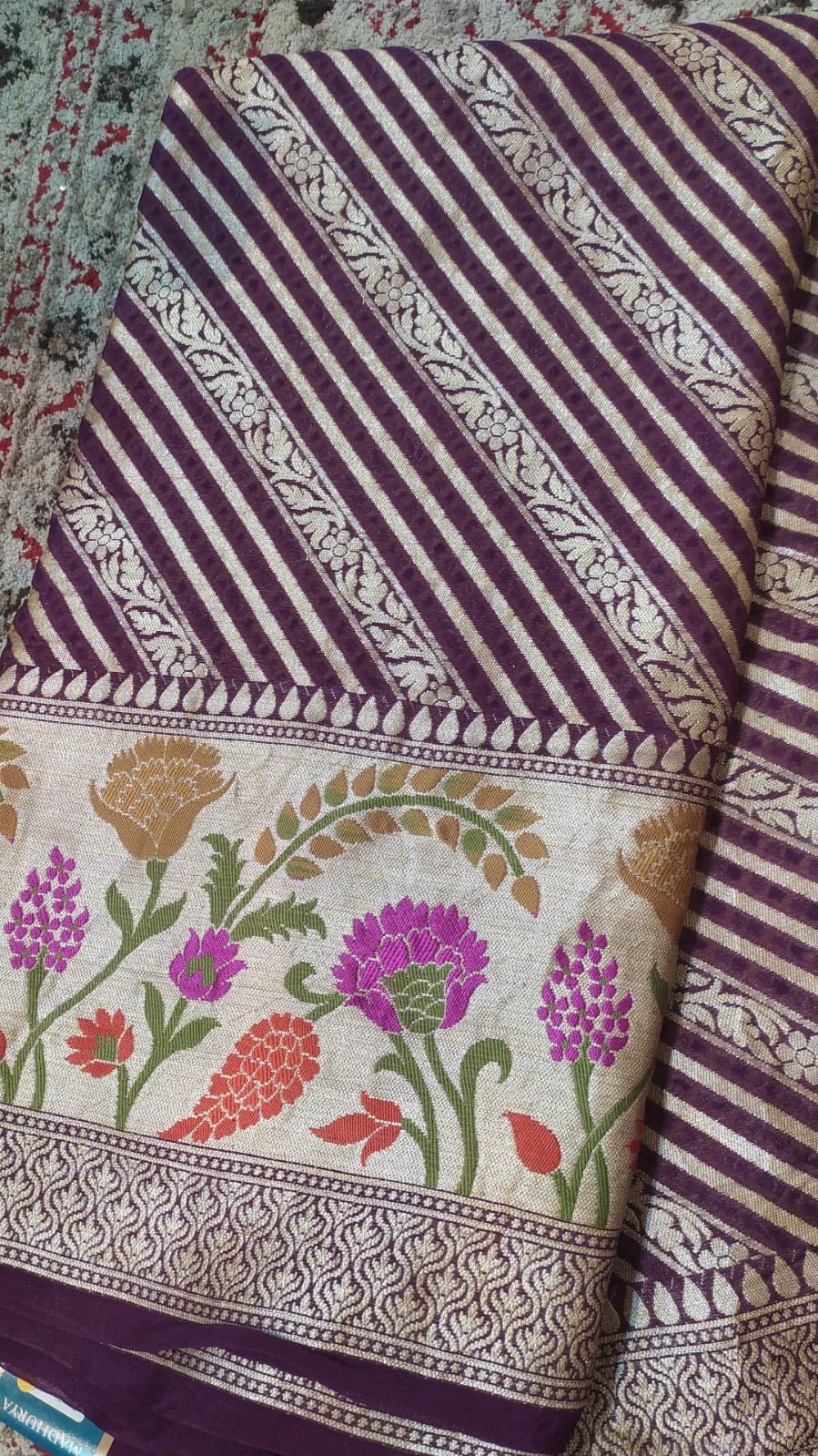 Violet Handloom Banarasi georgette saree - Exhibition in Houston